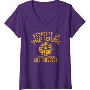 imageWomens WNBA Property Of Los Angeles Sparks Licensed VNeck TShirtPurple