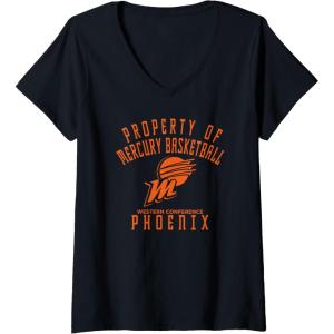 imageWomens WNBA Property Of Phoenix Mercury Licensed VNeck TShirtBlack