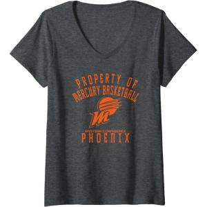 imageWomens WNBA Property Of Phoenix Mercury Licensed VNeck TShirtDark Heather Grey