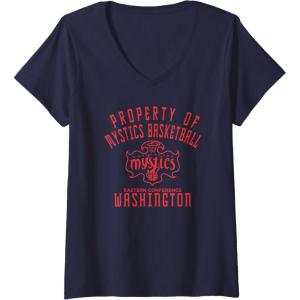 imageWomens WNBA Property Of Washington Mystics Licensed VNeck TShirtNavy Blue