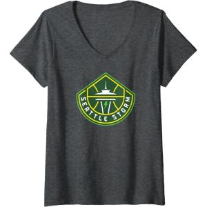 imageWomens WNBA Seattle Storm Fan Base VNeck TShirtDark Heather Grey