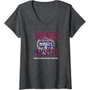 imageWomens WNBA Washington Mystics Home Court Midtown VNeck TShirtDark Heather Grey