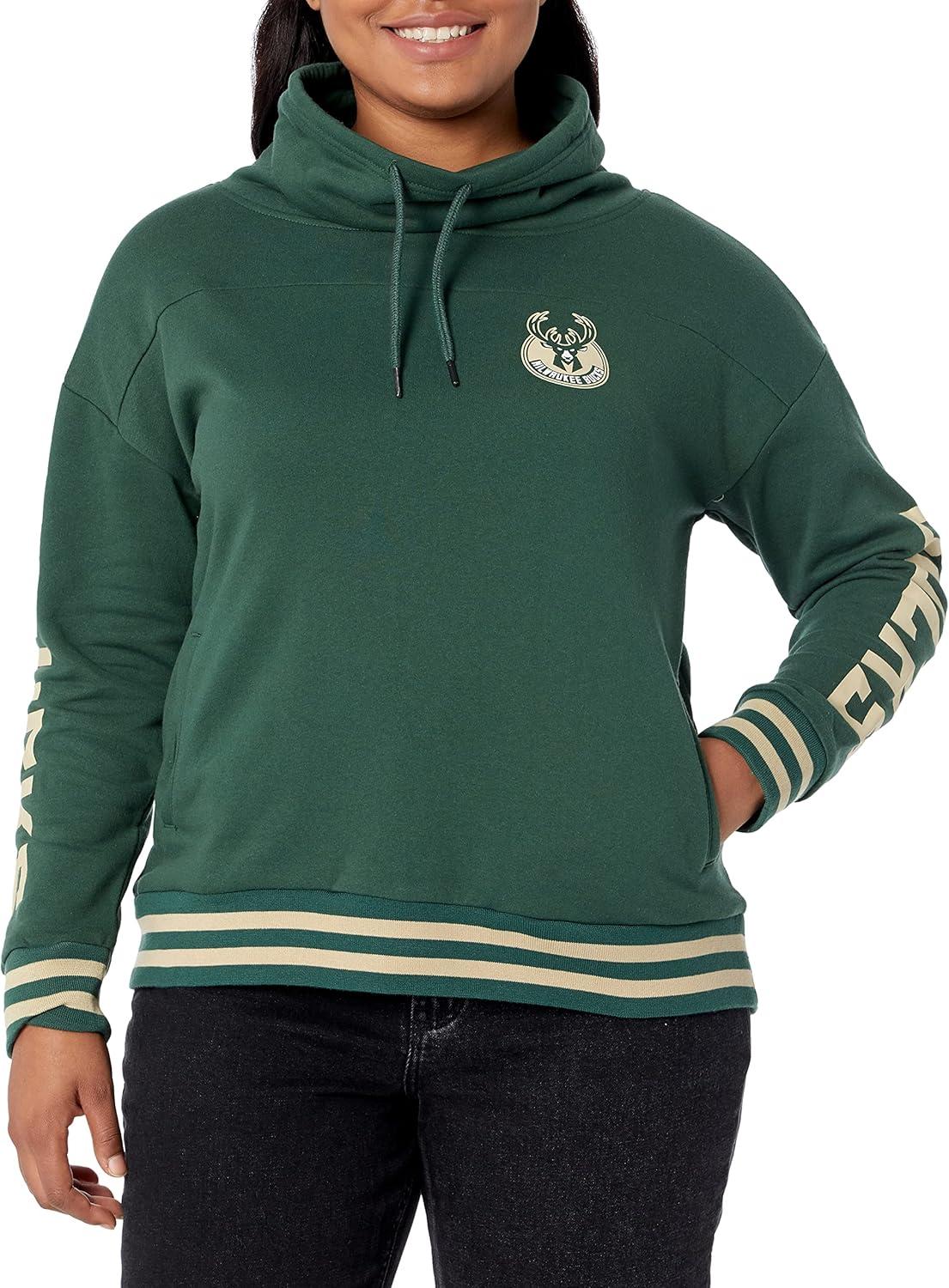 imageUltra Game Womens NBA Official Fleece Hoodie Pullover Sweatshirt Funnel NeckTeam Color