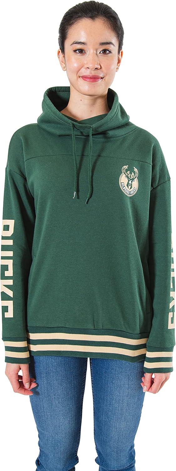 imageUltra Game Womens NBA Official Fleece Hoodie Pullover Sweatshirt Funnel NeckTeam Color