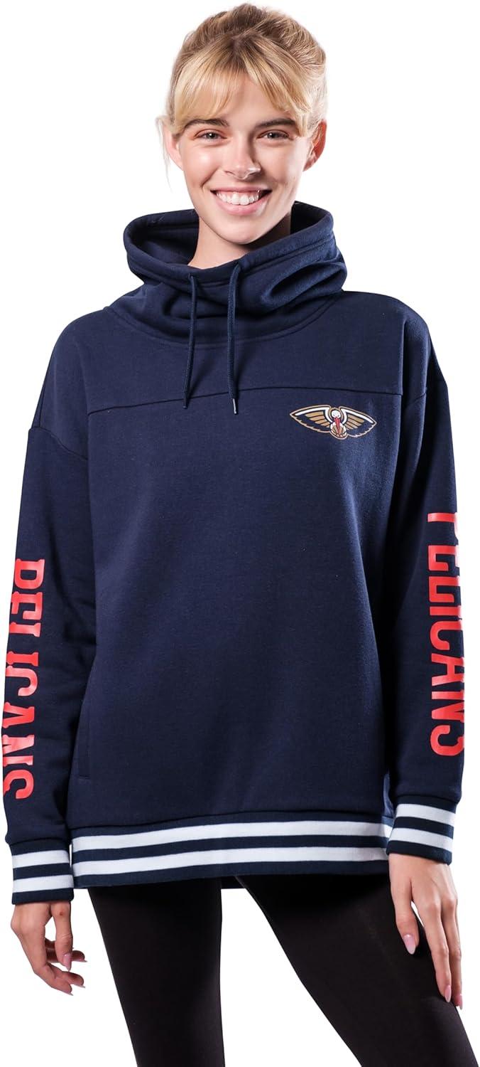 imageUltra Game Womens NBA Official Fleece Hoodie Pullover Sweatshirt Funnel NeckTeam Color