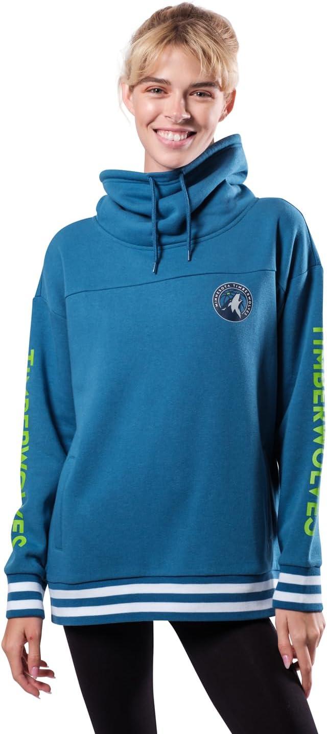 imageUltra Game Womens NBA Official Fleece Hoodie Pullover Sweatshirt Funnel NeckTeam Color