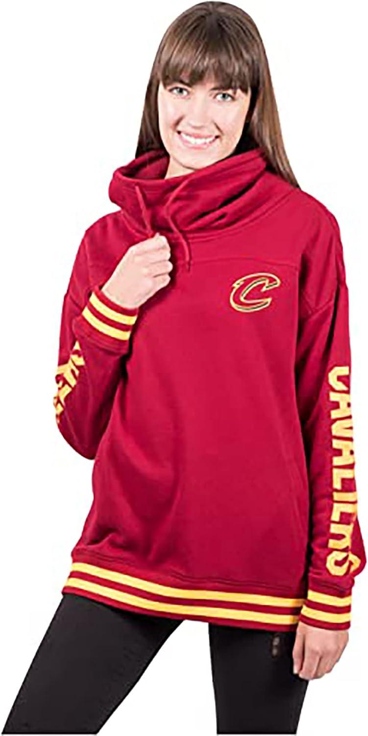 imageUltra Game Womens NBA Official Fleece Hoodie Pullover Sweatshirt Funnel NeckTeam Color