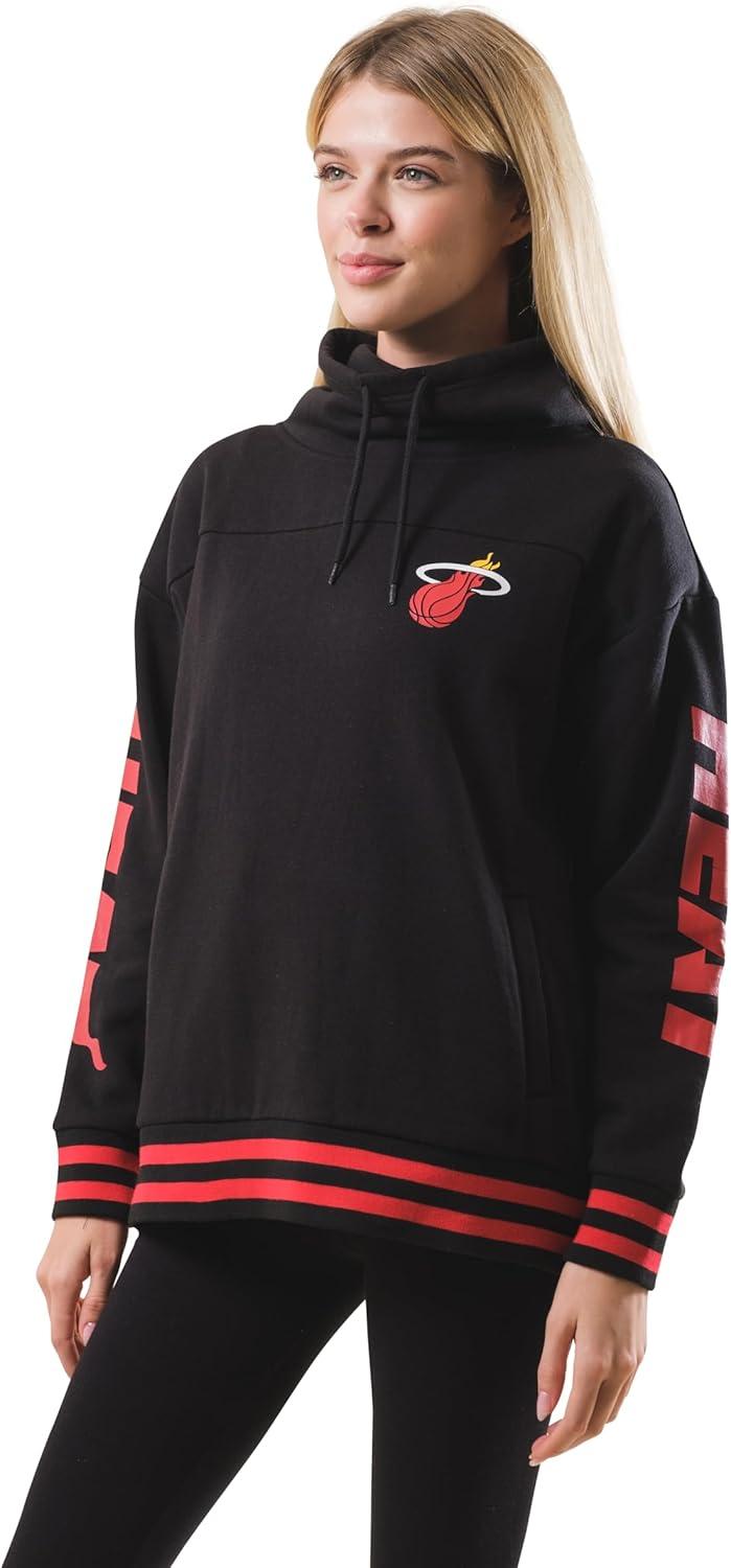 imageUltra Game Womens NBA Official Fleece Hoodie Pullover Sweatshirt Funnel NeckTeam Color