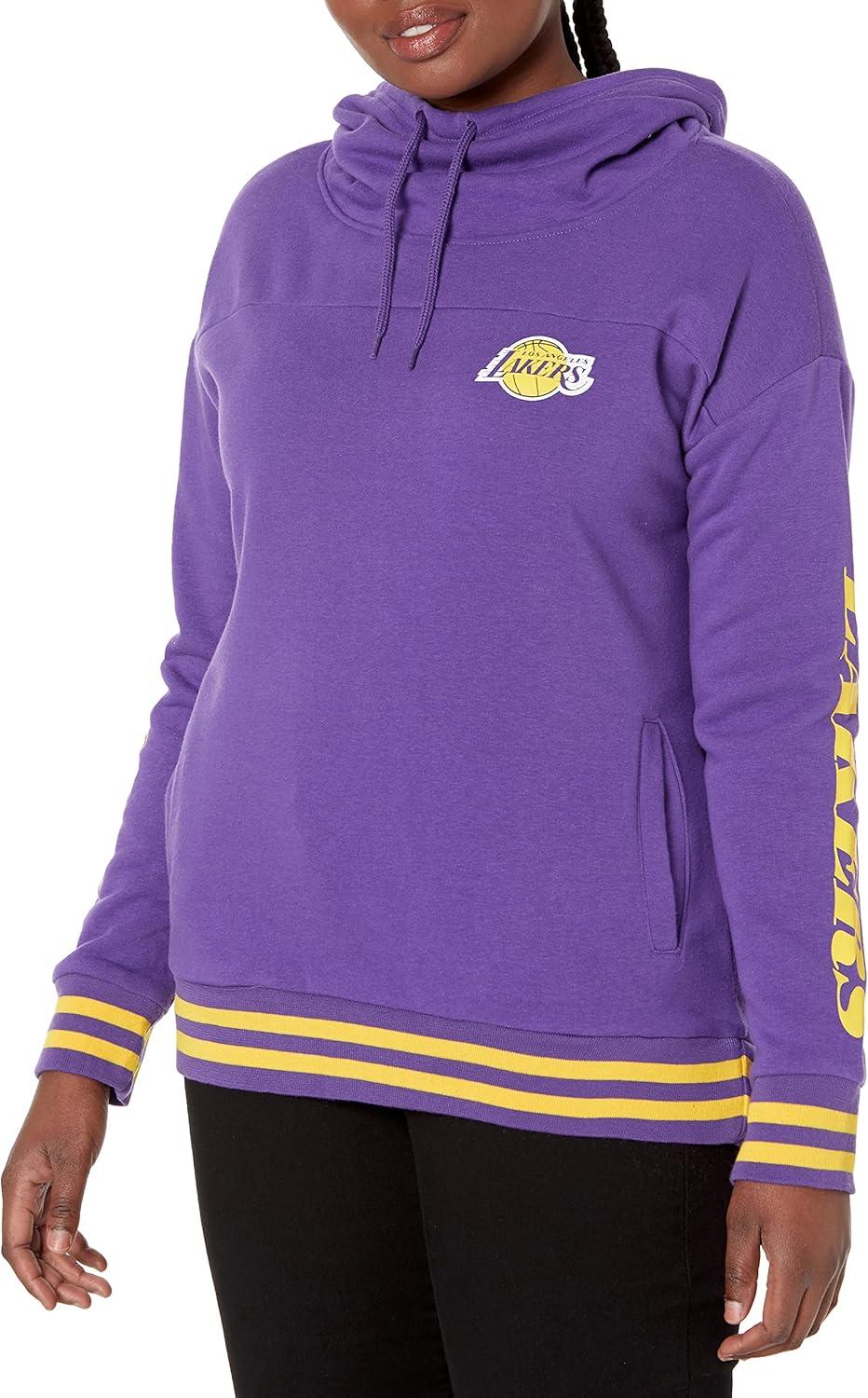 imageUltra Game Womens NBA Official Fleece Hoodie Pullover Sweatshirt Funnel NeckTeam Color