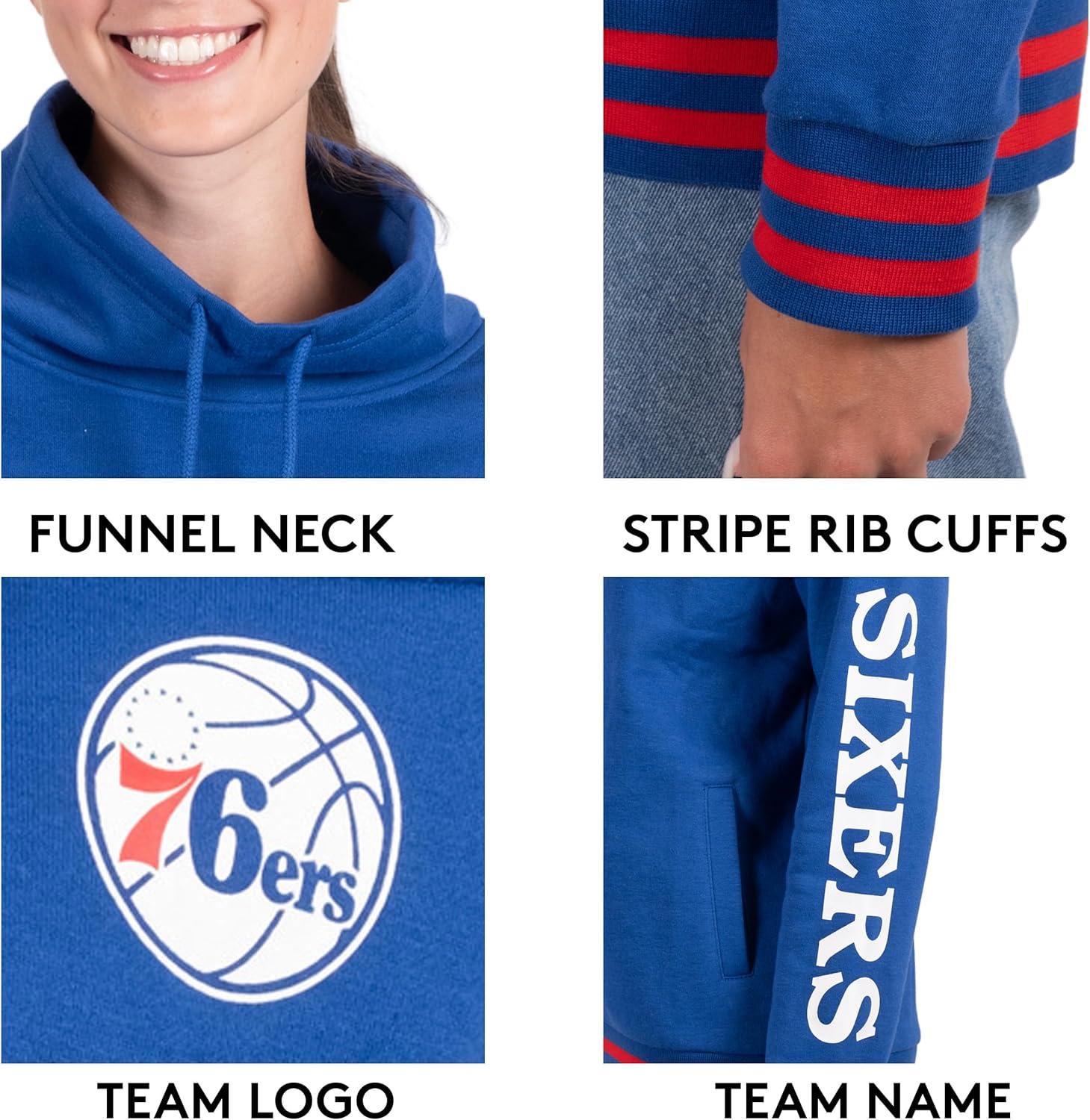 imageUltra Game Womens NBA Official Fleece Hoodie Pullover Sweatshirt Funnel NeckTeam Color