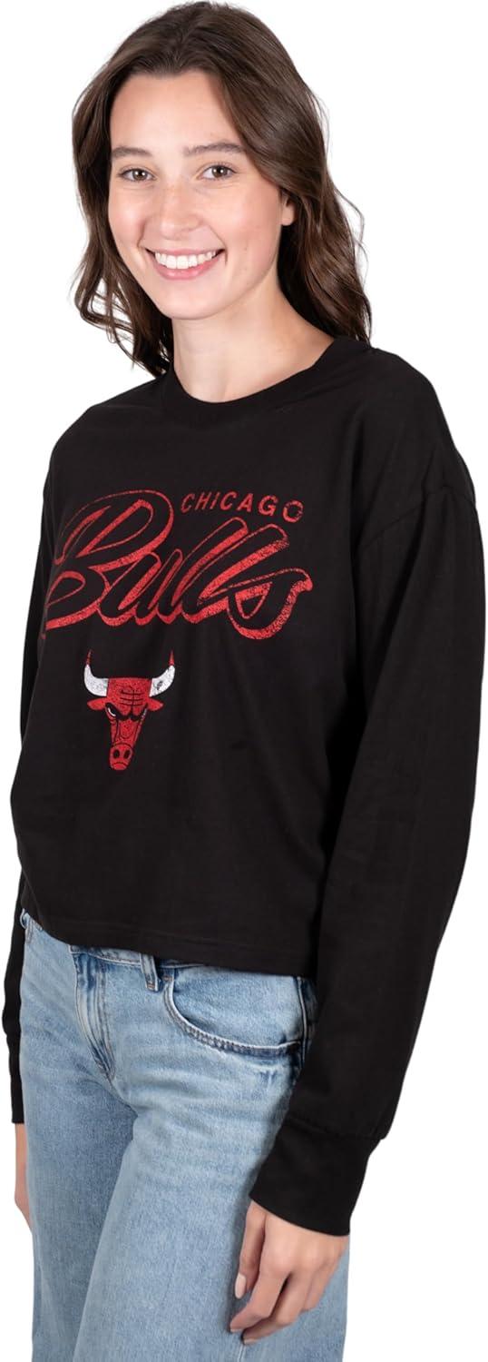imageUltra Game Womens NBA Official Super Soft Crop Top Pullover SweatshirtBlack