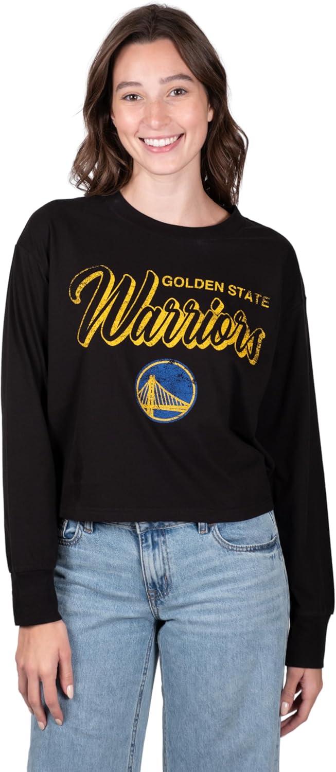 imageUltra Game Womens NBA Official Super Soft Crop Top Pullover SweatshirtBlack