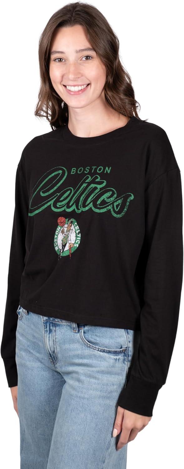 imageUltra Game Womens NBA Official Super Soft Crop Top Pullover SweatshirtBlack