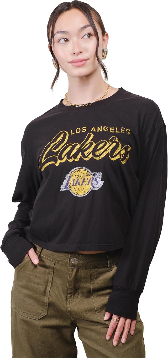 imageUltra Game Womens NBA Official Super Soft Crop Top Pullover SweatshirtBlack