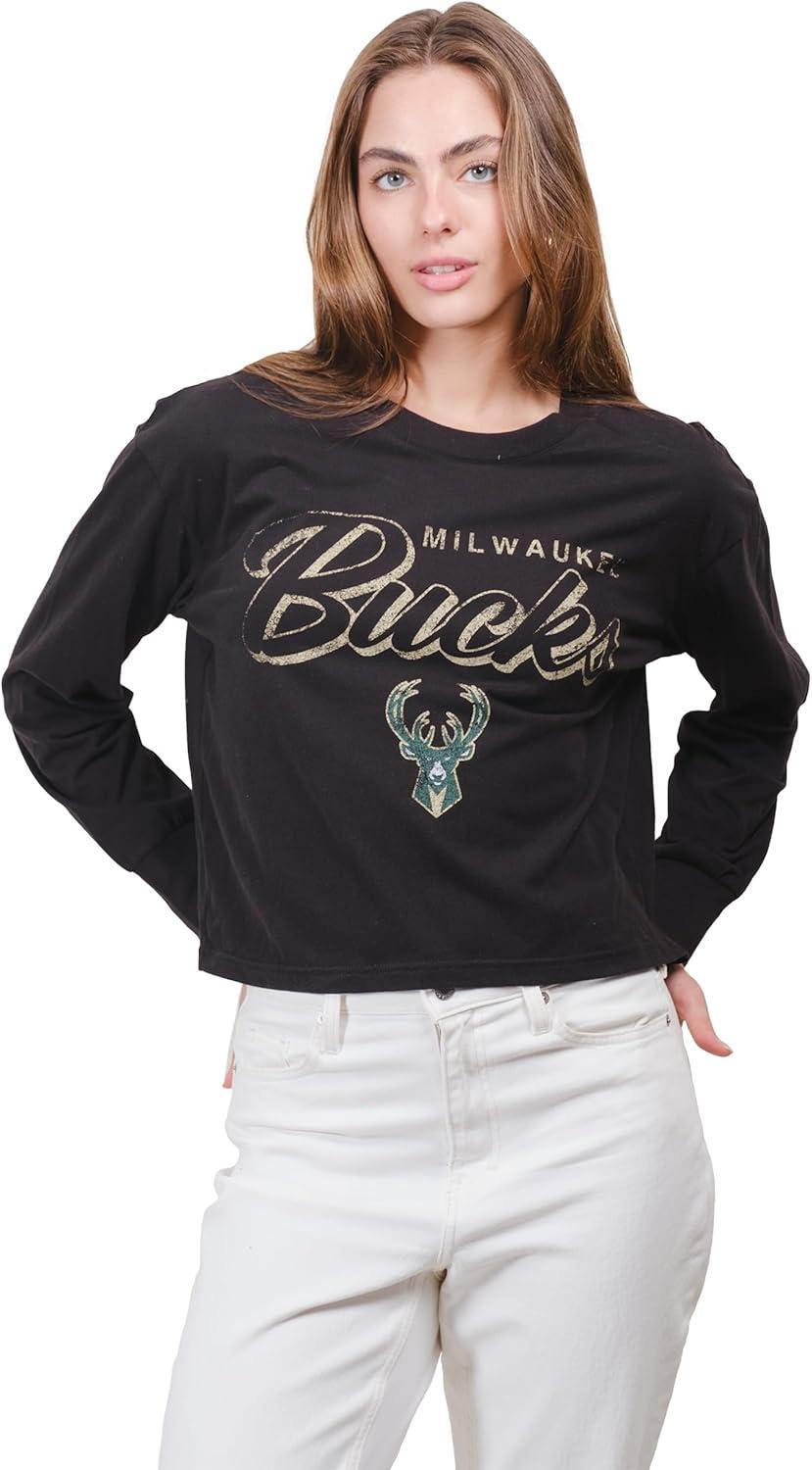 imageUltra Game Womens NBA Official Super Soft Crop Top Pullover SweatshirtBlack