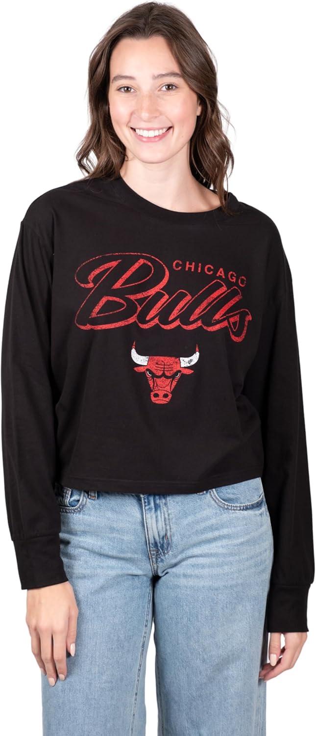 imageUltra Game Womens NBA Official Super Soft Crop Top Pullover SweatshirtBlack