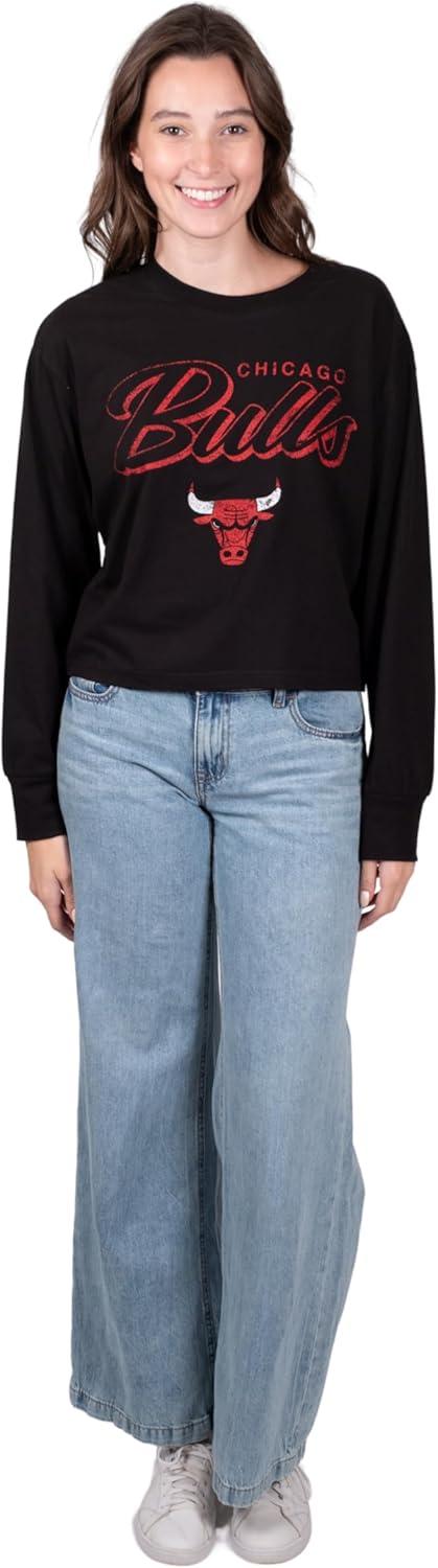 imageUltra Game Womens NBA Official Super Soft Crop Top Pullover SweatshirtBlack