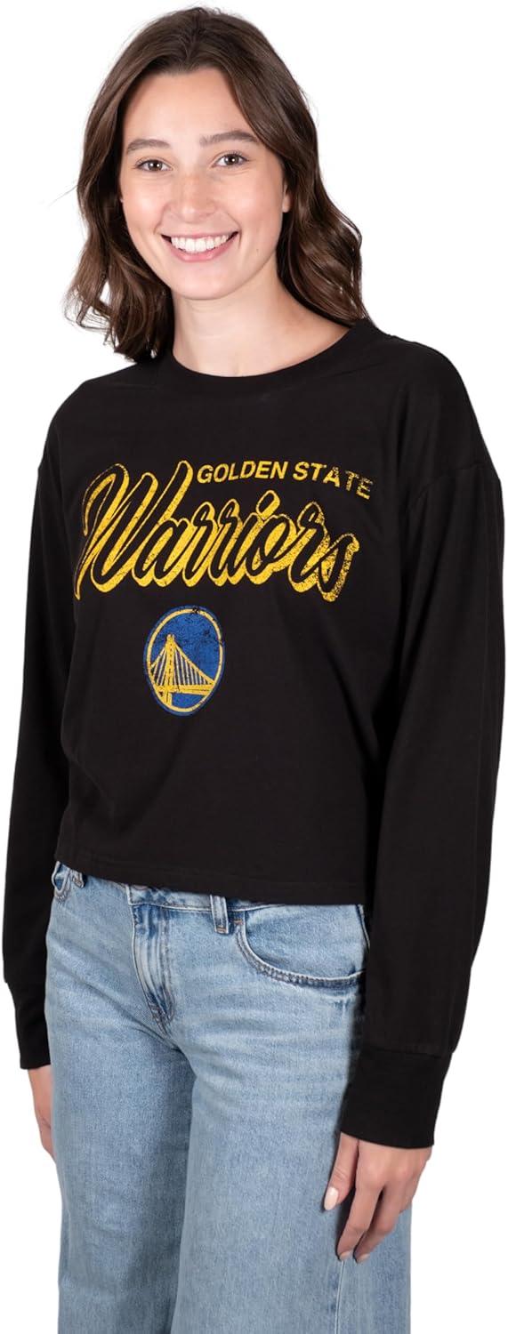 imageUltra Game Womens NBA Official Super Soft Crop Top Pullover SweatshirtBlack