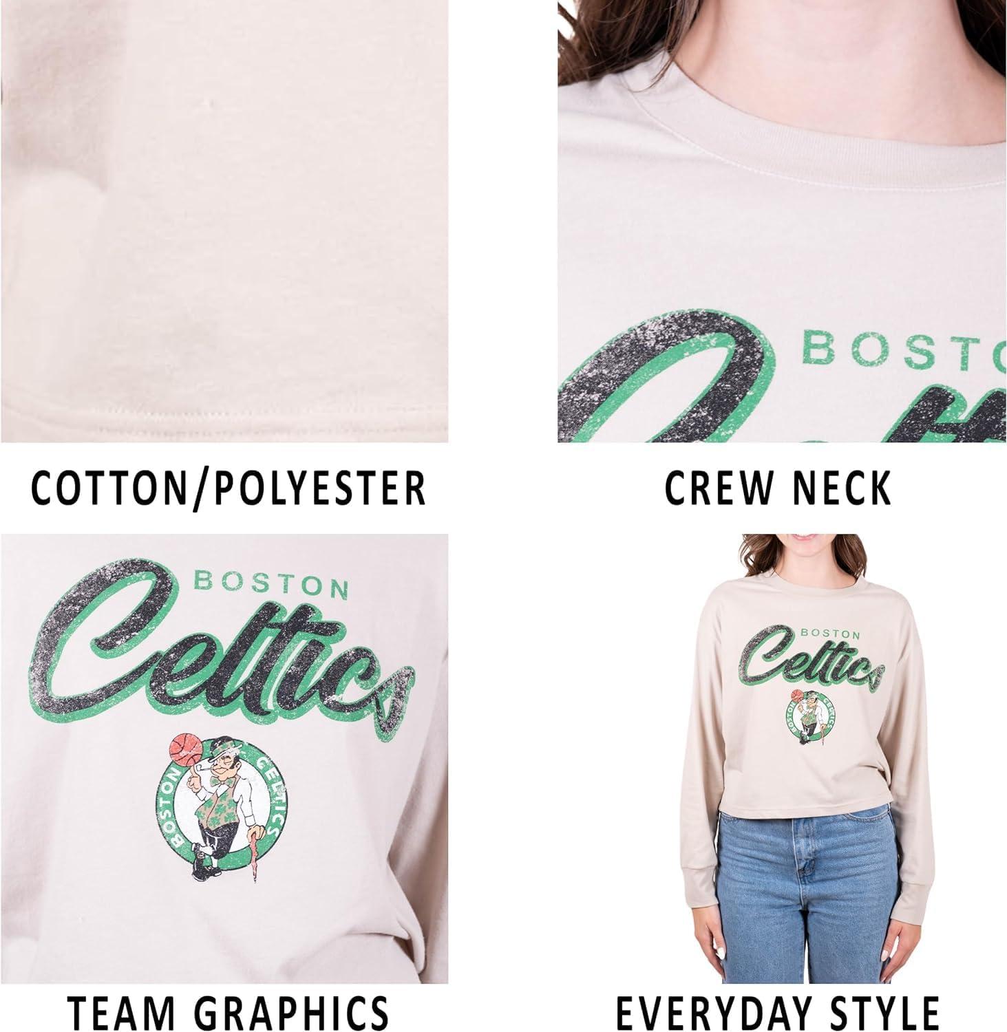 imageUltra Game Womens NBA Official Super Soft Crop Top Pullover SweatshirtBlack