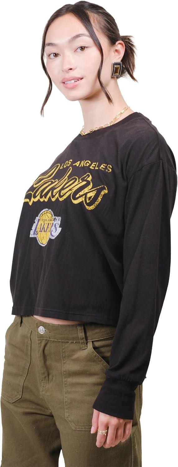 imageUltra Game Womens NBA Official Super Soft Crop Top Pullover SweatshirtBlack