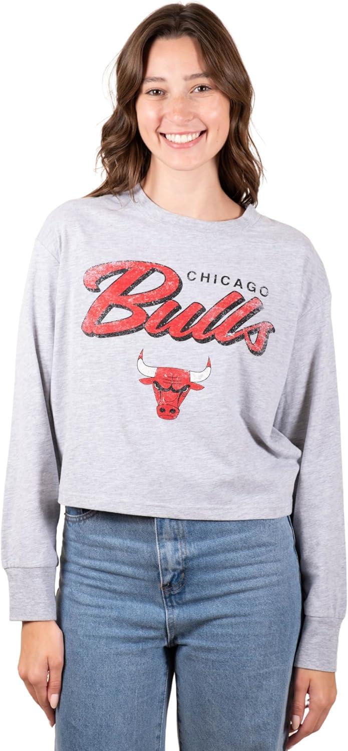 imageUltra Game Womens NBA Official Super Soft Crop Top Pullover SweatshirtHeather Grey