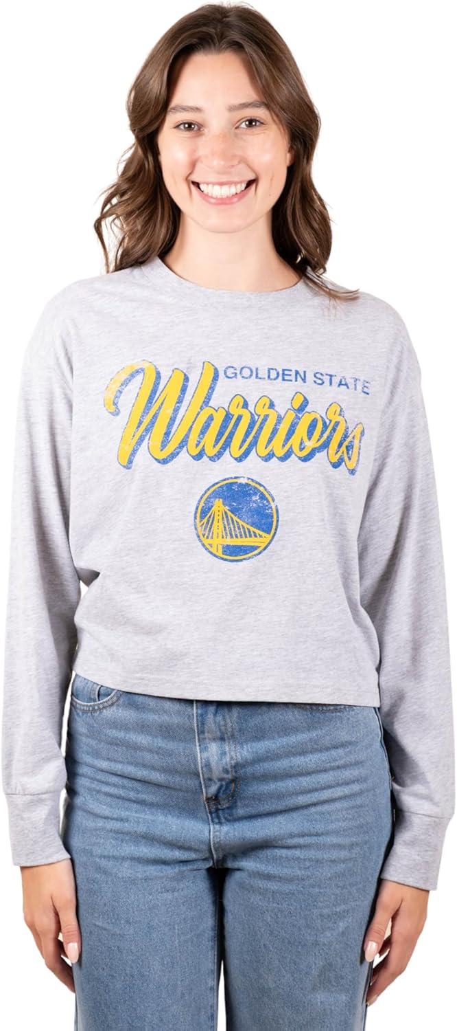 imageUltra Game Womens NBA Official Super Soft Crop Top Pullover SweatshirtHeather Grey