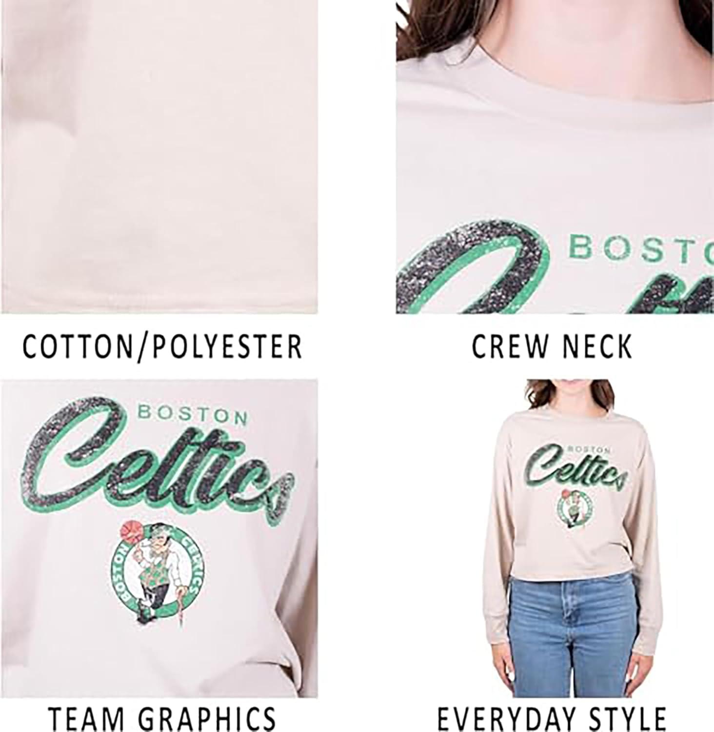 imageUltra Game Womens NBA Official Super Soft Crop Top Pullover SweatshirtHeather Grey