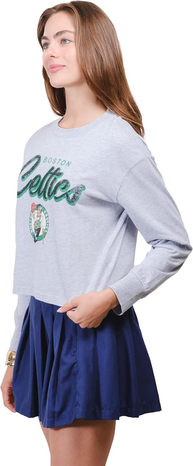 imageUltra Game Womens NBA Official Super Soft Crop Top Pullover SweatshirtHeather Grey