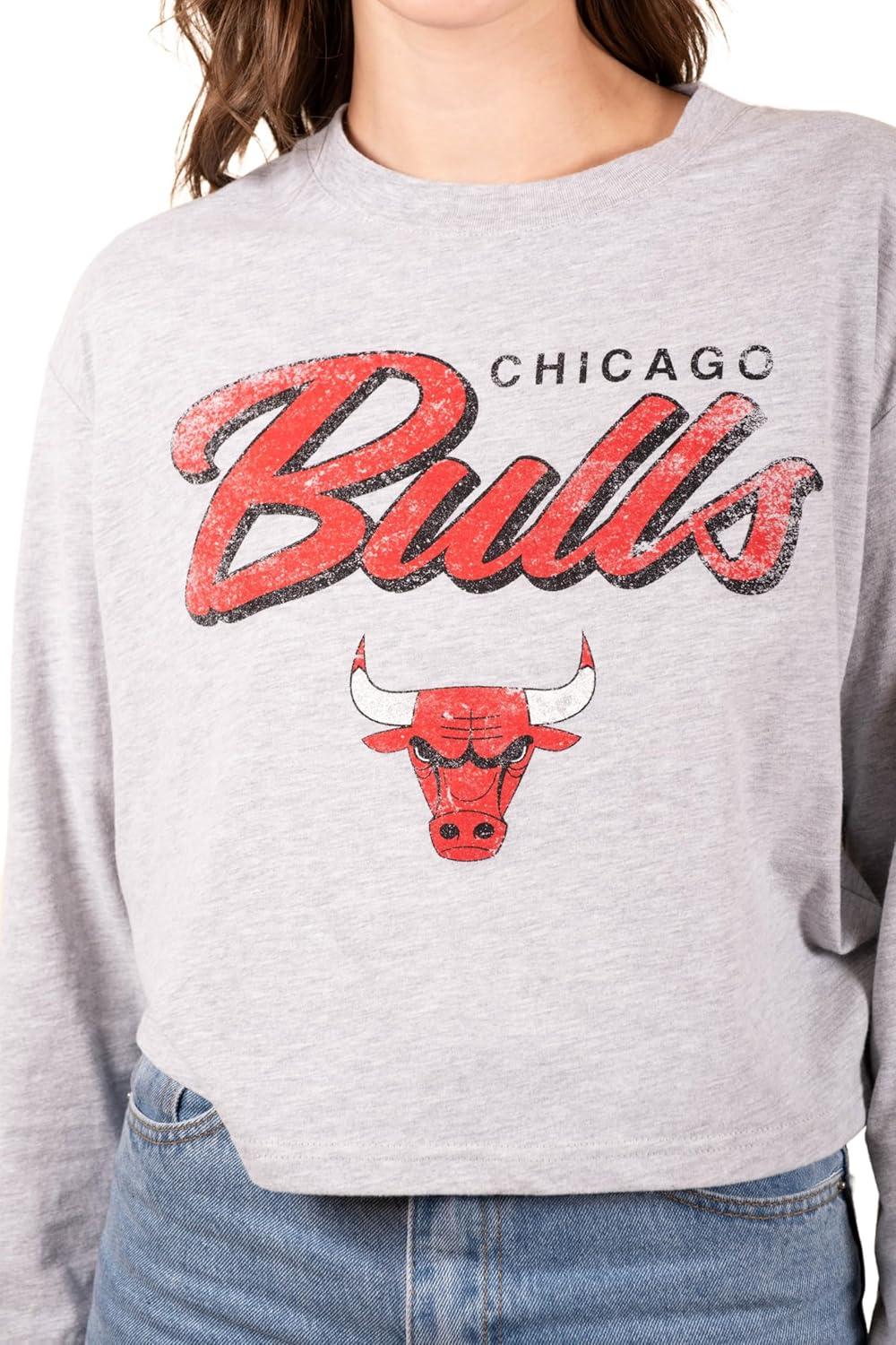 imageUltra Game Womens NBA Official Super Soft Crop Top Pullover SweatshirtHeather Grey