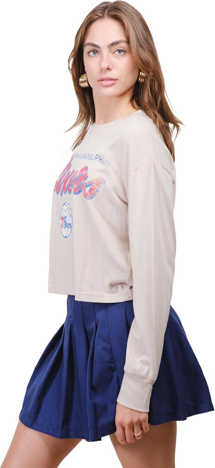 imageUltra Game Womens NBA Official Super Soft Crop Top Pullover SweatshirtSand