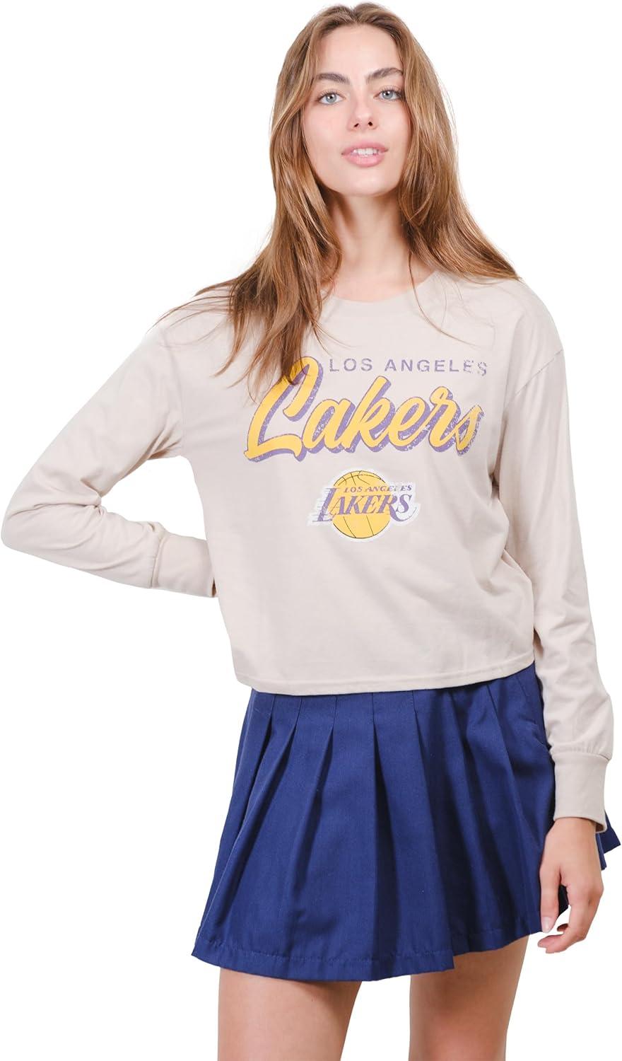 imageUltra Game Womens NBA Official Super Soft Crop Top Pullover SweatshirtSand