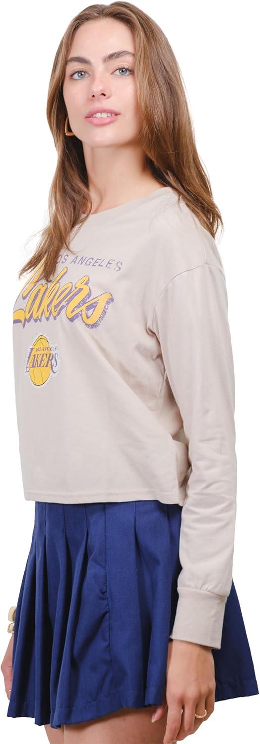 imageUltra Game Womens NBA Official Super Soft Crop Top Pullover SweatshirtSand