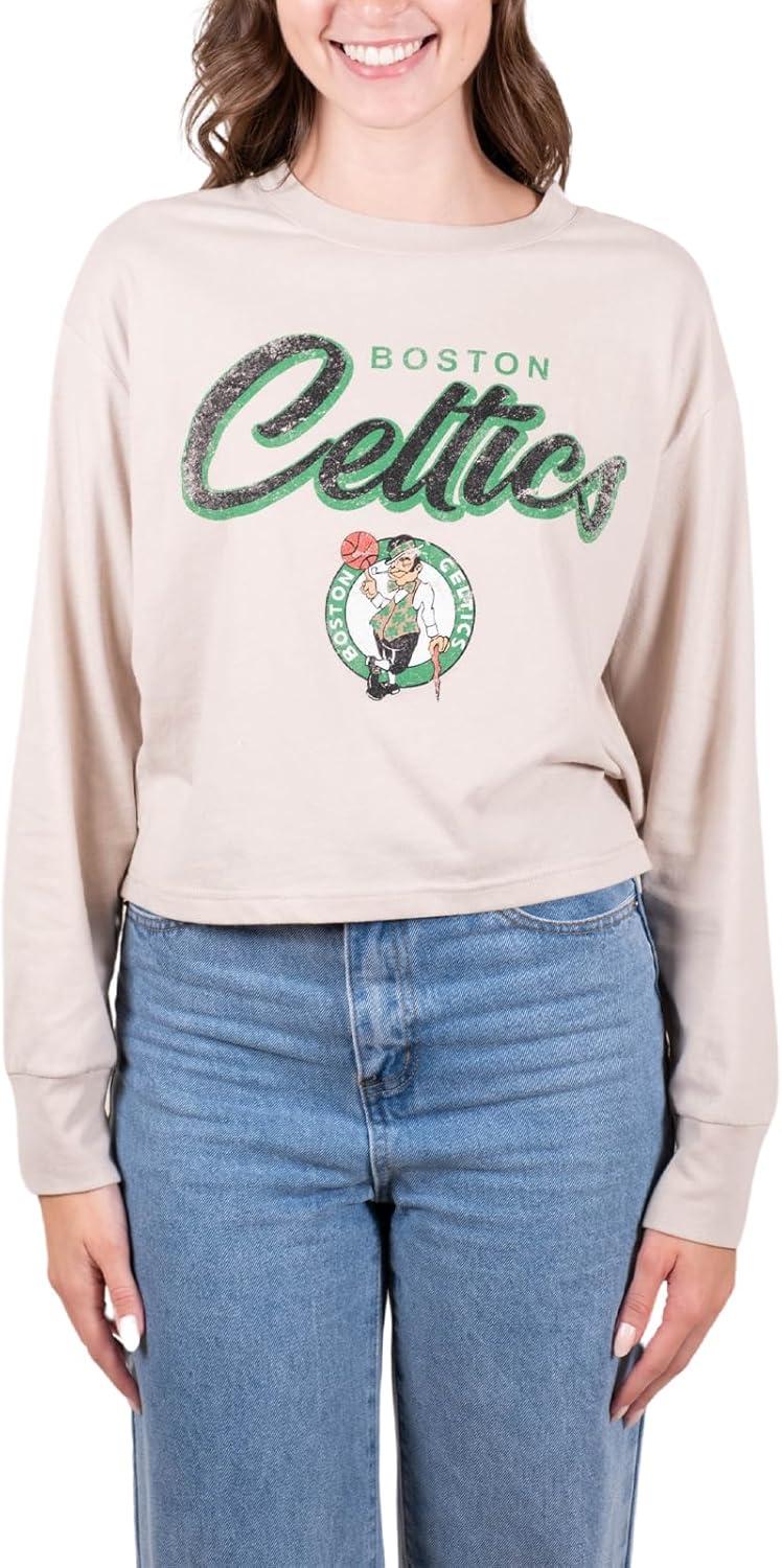 imageUltra Game Womens NBA Official Super Soft Crop Top Pullover SweatshirtSand
