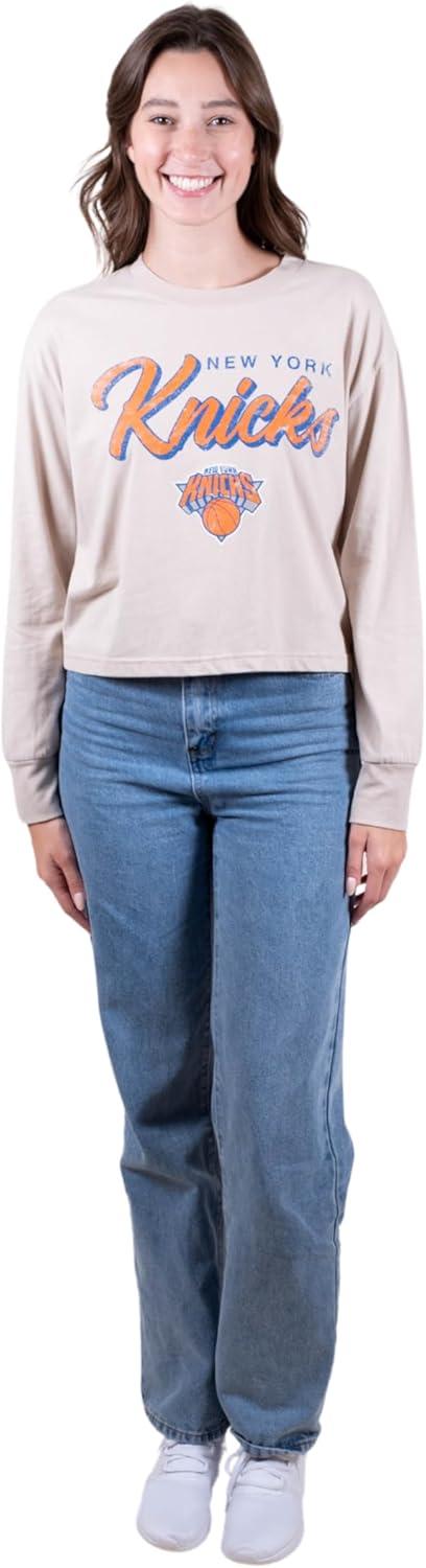 imageUltra Game Womens NBA Official Super Soft Crop Top Pullover SweatshirtSand