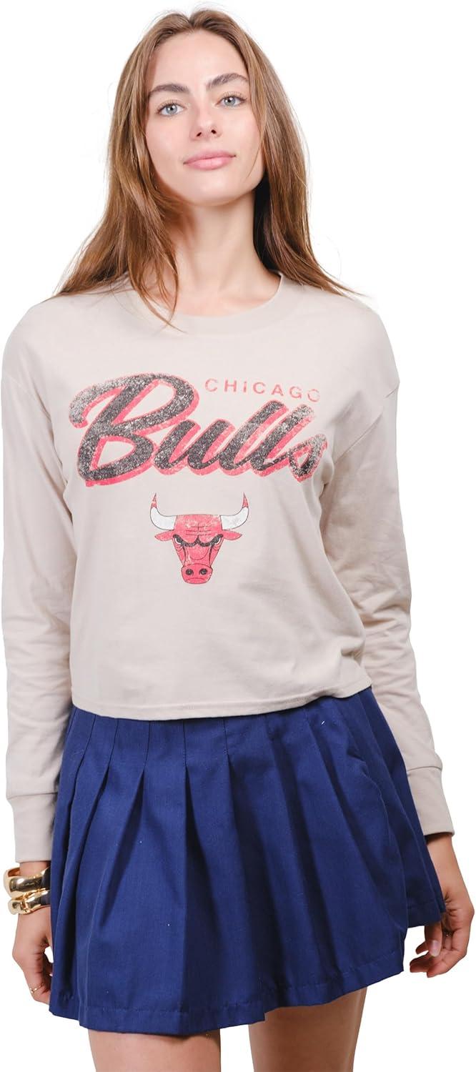 imageUltra Game Womens NBA Official Super Soft Crop Top Pullover SweatshirtSand