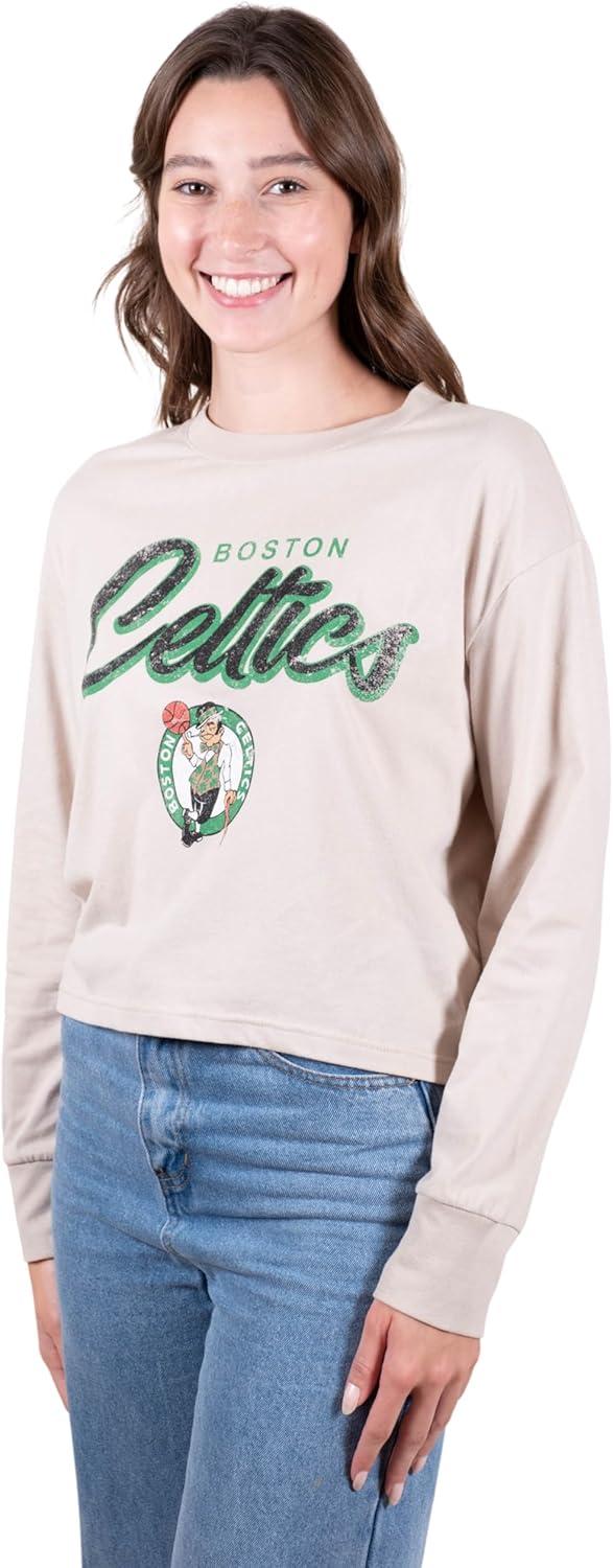 imageUltra Game Womens NBA Official Super Soft Crop Top Pullover SweatshirtSand