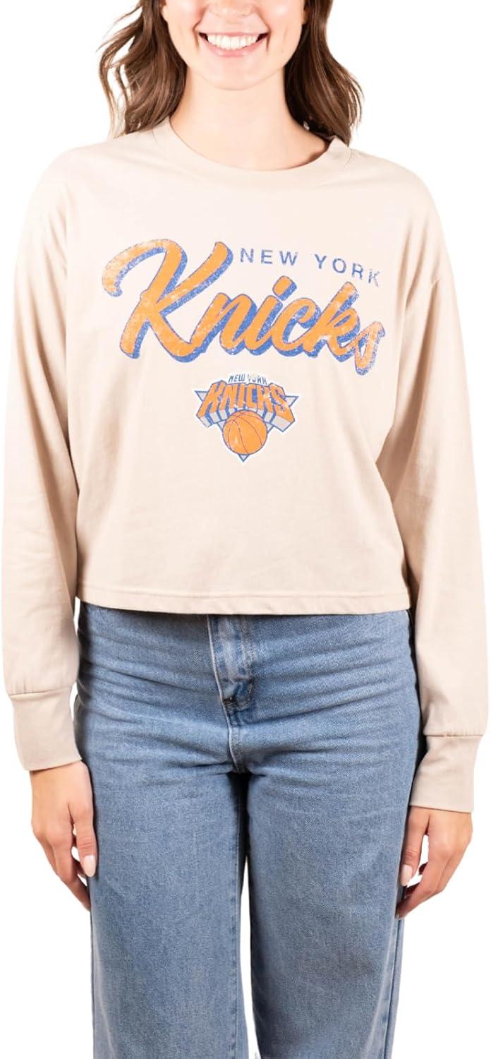 imageUltra Game Womens NBA Official Super Soft Crop Top Pullover SweatshirtSand