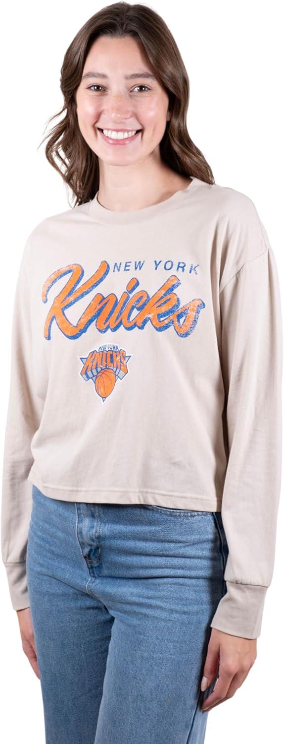 imageUltra Game Womens NBA Official Super Soft Crop Top Pullover SweatshirtSand