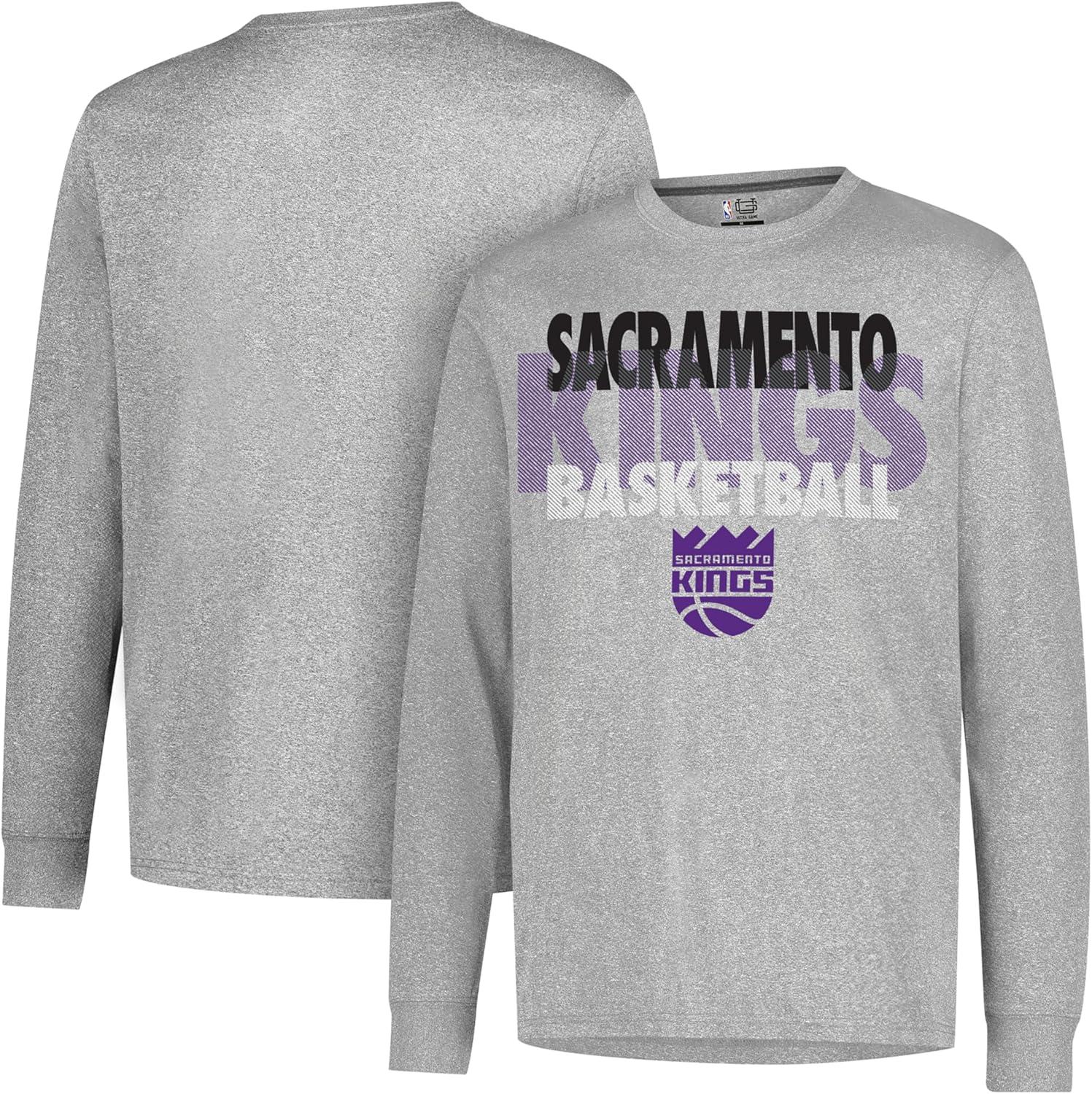 imageUltra Game Mens NBA Official Super Soft Supreme Long Sleeve TShirtHeather Gray