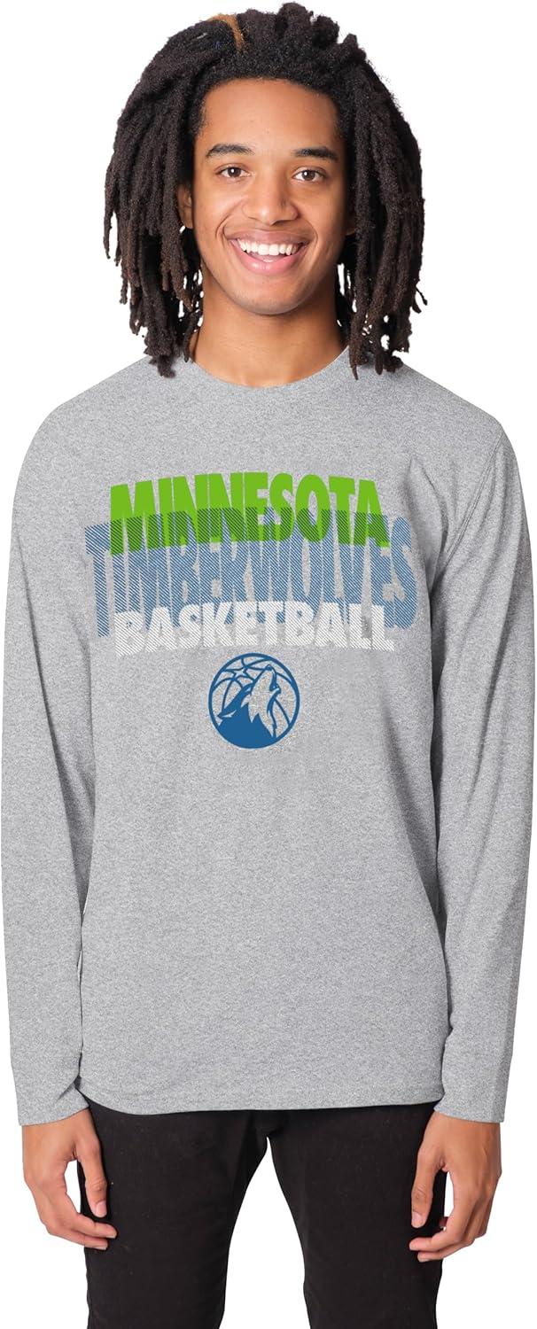 imageUltra Game Mens NBA Official Super Soft Supreme Long Sleeve TShirtHeather Gray