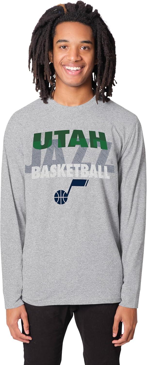 imageUltra Game Mens NBA Official Super Soft Supreme Long Sleeve TShirtHeather Gray