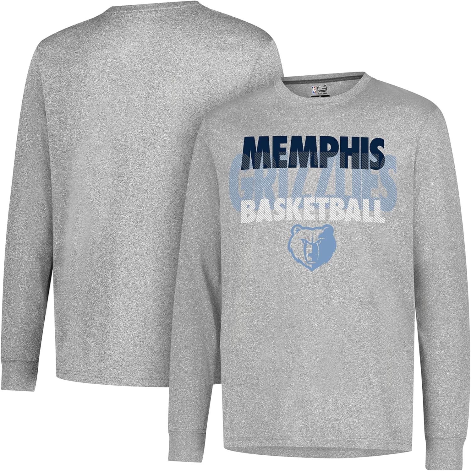 imageUltra Game Mens NBA Official Super Soft Supreme Long Sleeve TShirtHeather Gray