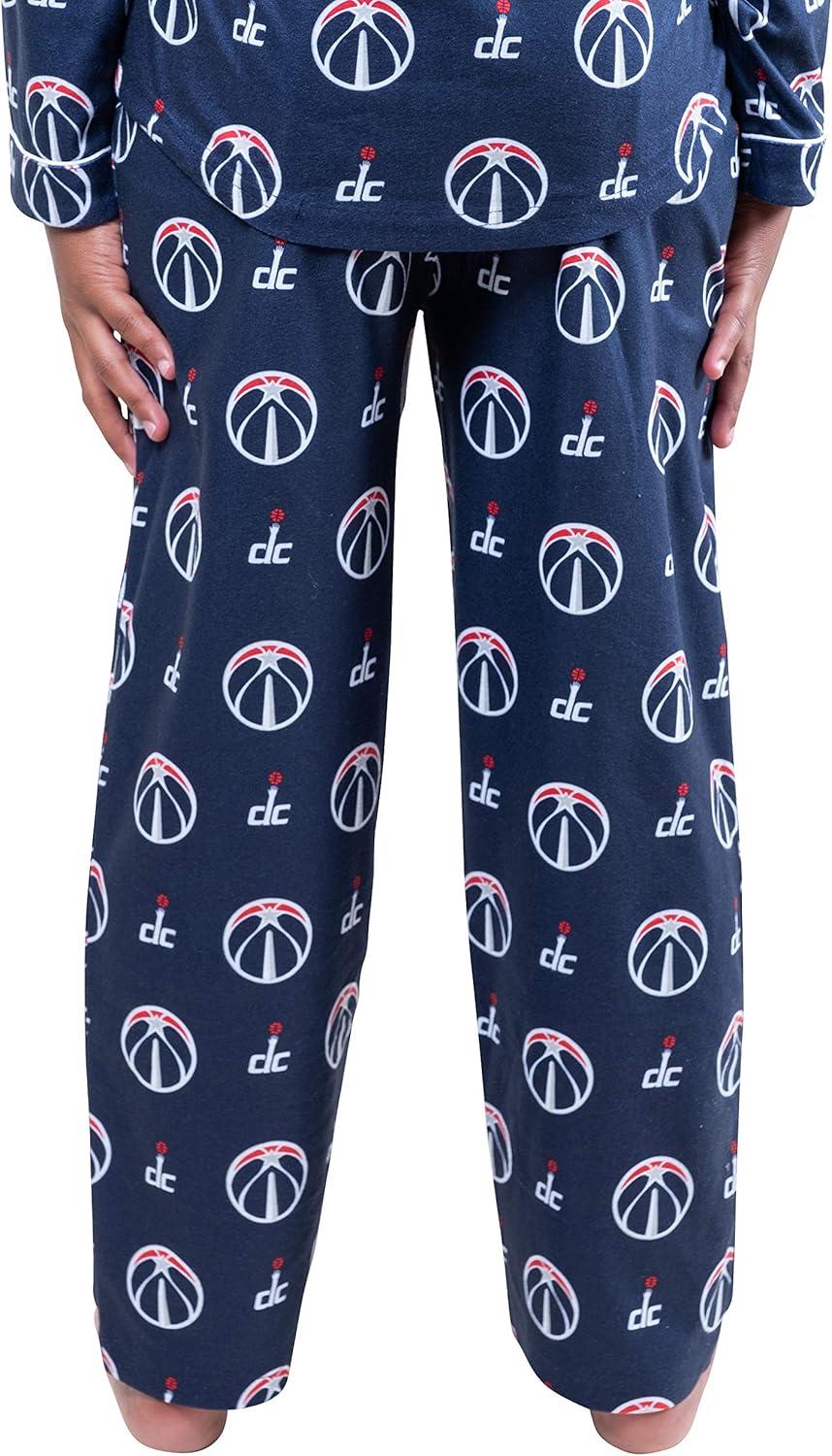 imageUltra Game Youth NBA Official 2Piece Pajama Pants ampamp Button Down Shirt SetTeam Color