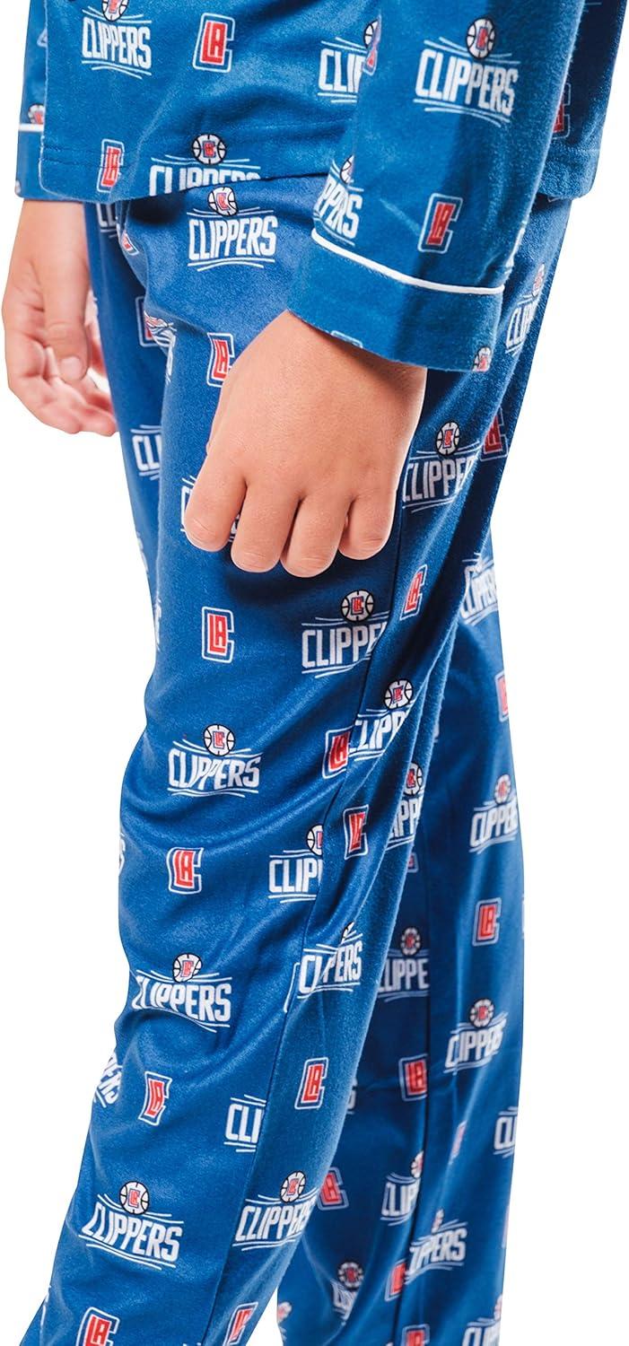 imageUltra Game Youth NBA Official 2Piece Pajama Pants ampamp Button Down Shirt SetTeam Color