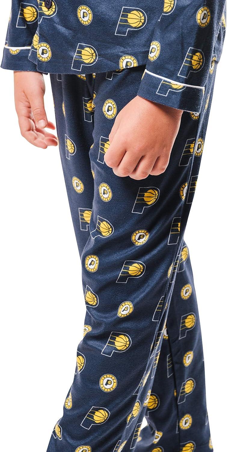 imageUltra Game Youth NBA Official 2Piece Pajama Pants ampamp Button Down Shirt SetTeam Color