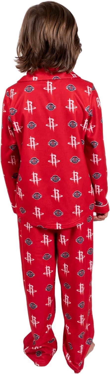 imageUltra Game Youth NBA Official 2Piece Pajama Pants ampamp Button Down Shirt SetToddler Sizes