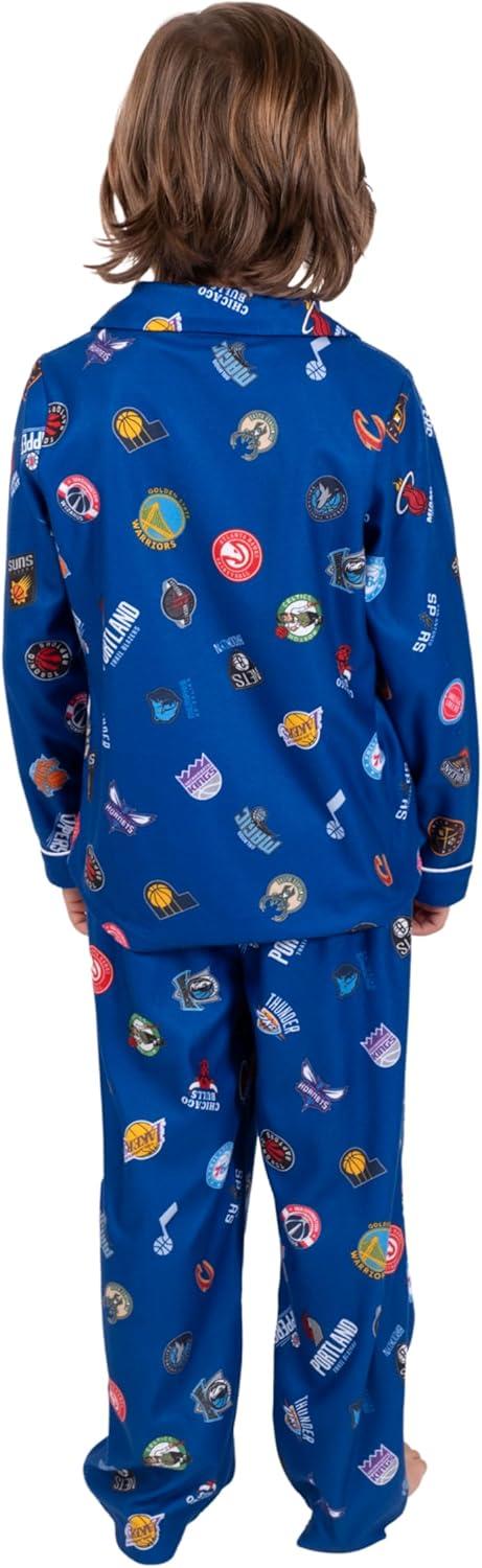 imageUltra Game Youth NBA Official 2Piece Pajama Pants ampamp Button Down Shirt SetToddler Sizes