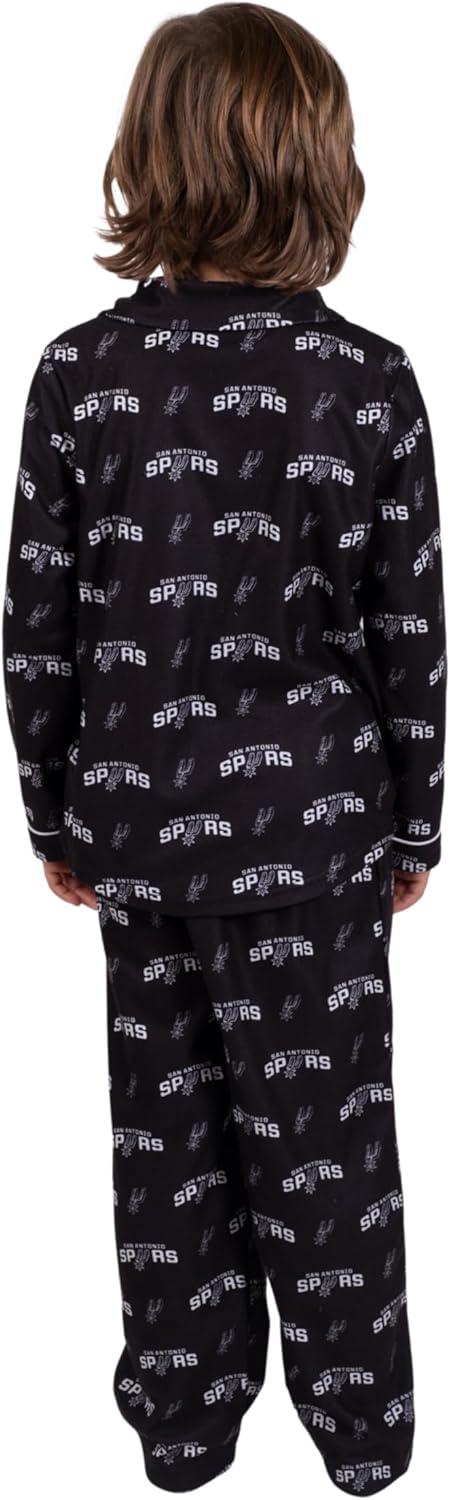 imageUltra Game Youth NBA Official 2Piece Pajama Pants ampamp Button Down Shirt SetToddler Sizes