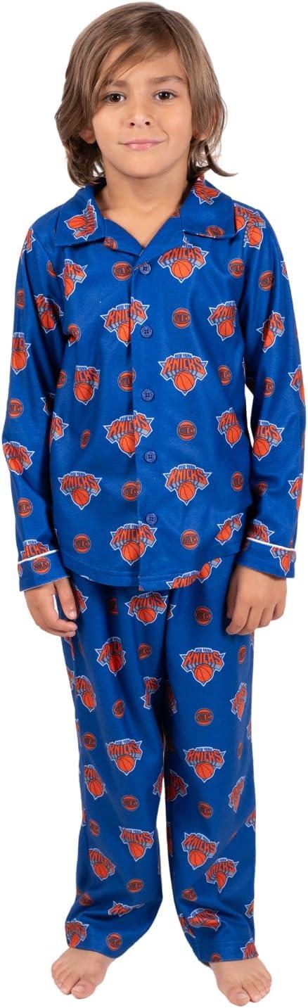imageUltra Game Youth NBA Official 2Piece Pajama Pants ampamp Button Down Shirt SetToddler Sizes