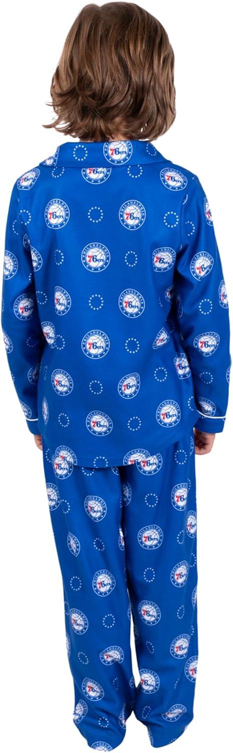 imageUltra Game Youth NBA Official 2Piece Pajama Pants ampamp Button Down Shirt SetToddler Sizes